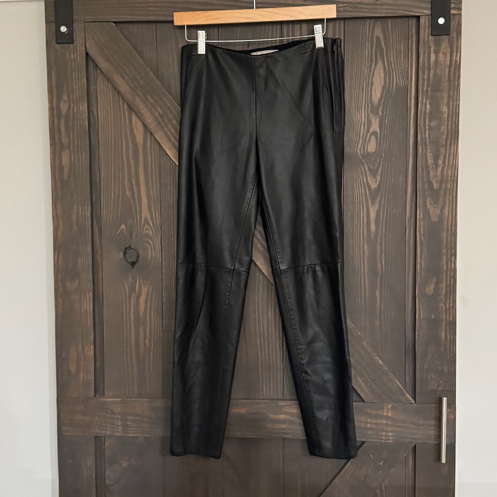 Free People Women’s‎ Black Faux Leather Leggings Size 6 Trousers
